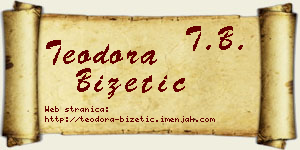 Teodora Bizetić vizit kartica